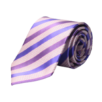 Violet & Pink Multi-Striped Necktie – Classic Width, 57 Inches - Image 2