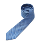 Blue Printed Necktie – Polyester Fabric - Image 3