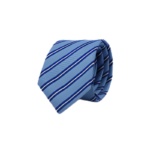 Blue & White Striped Necktie – Slim Width, 57 Inches - Image 2