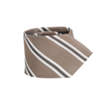 Brown & White Striped Necktie – Classic Width, 60 Inches